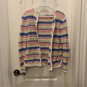 colorful cotton crochet cardigan